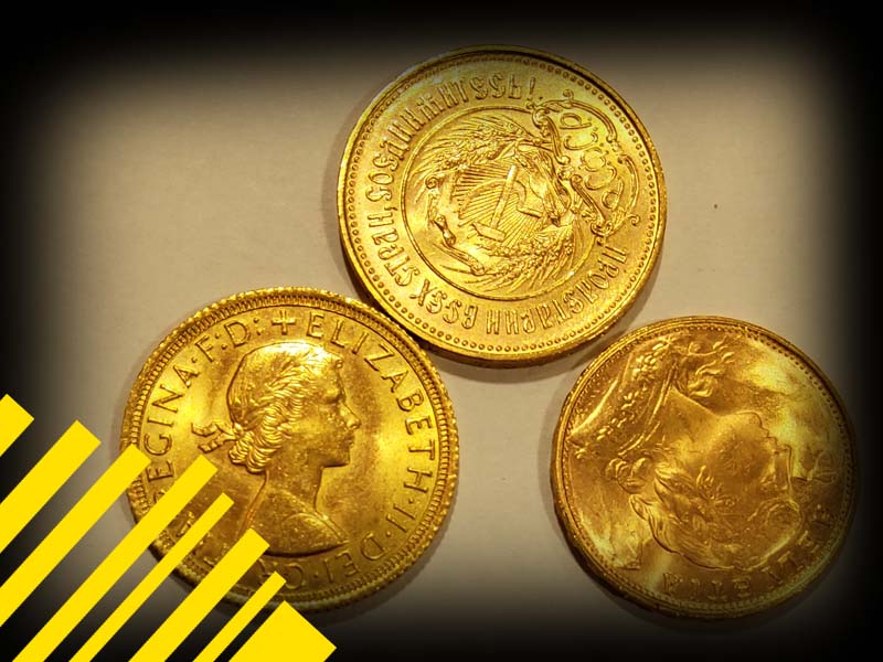 Goldmünzen Ankauf: hier drei Goldmünzen aus Emgland